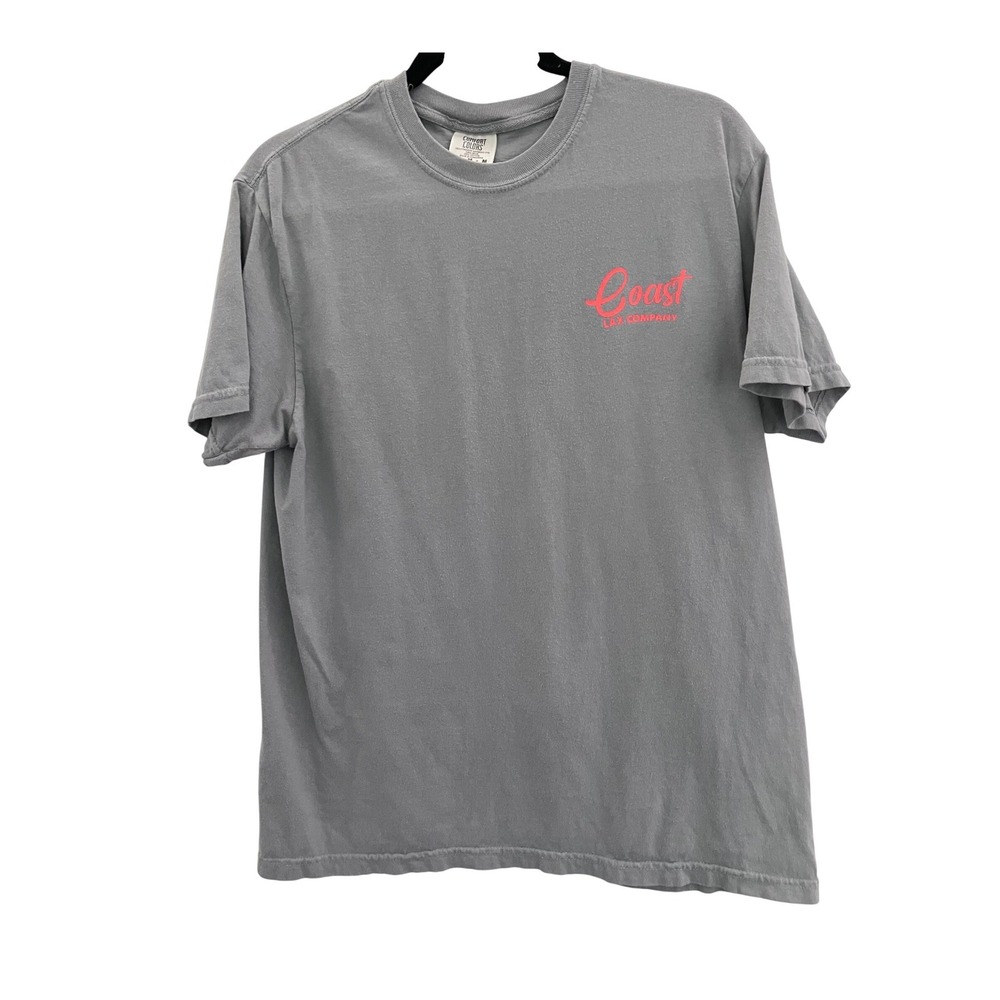 Comfort Colors Men T-Shirt M Gray Coast Lax Company Pelican Surf Graphic